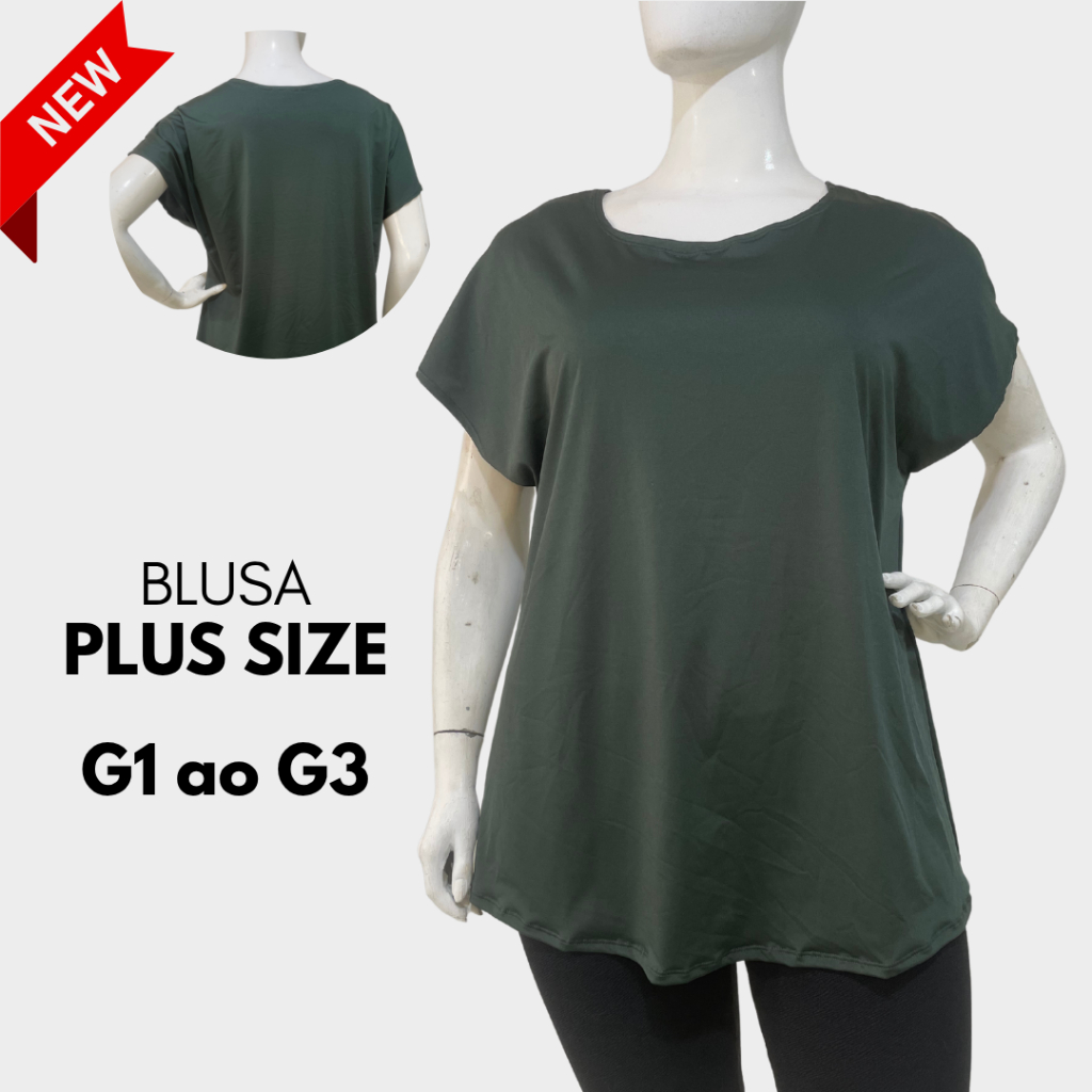Blusa Bata Plus Size Feminina Lisa Malha Fria Liganete Tam G1 G2 G3 - BULKY