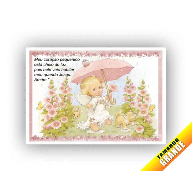 Papel arroz Batizado Feminino para bolo Grande 30x40cm de 7kg