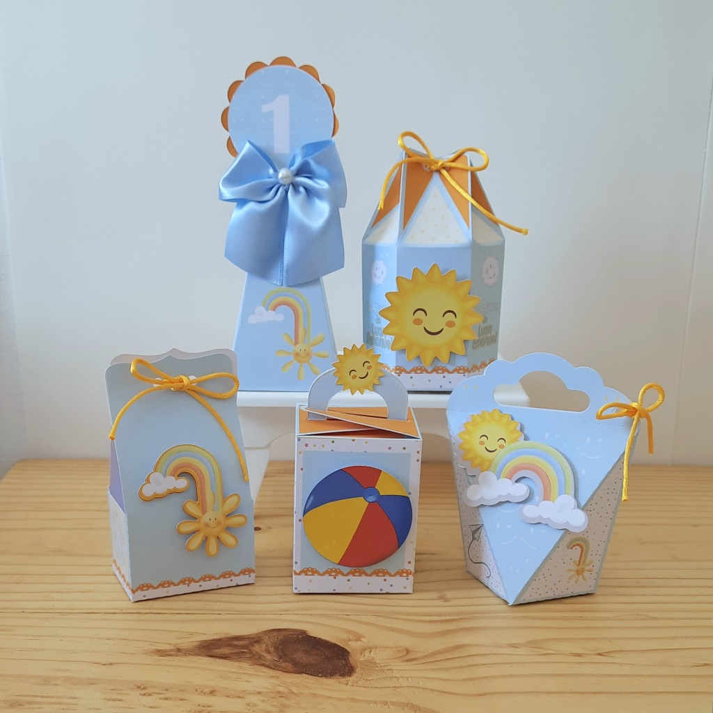 365 SORRISOS Caixinhas 1.0 para Decoração e Lembrancinha de Aniversário e Festa Infantil para MENINO