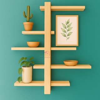 Prateleira Nicho C/5 Andar Rack Decorativa Madeira Maciça Plantas Sala, Quartos e Quintal e Plantas em Oferta na Shopee