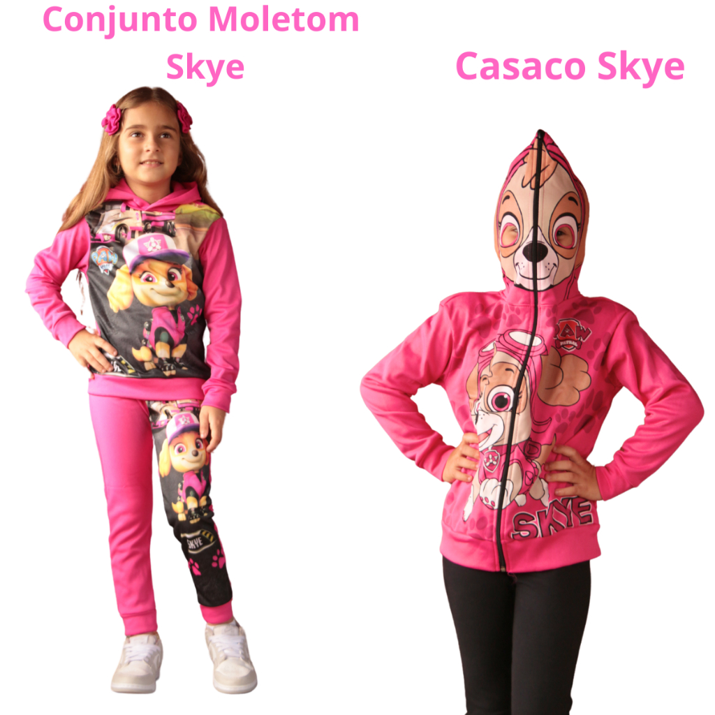 Detalhes do Agasalho De Moletom Infantil Personagem Skye da Patrulha Canina
