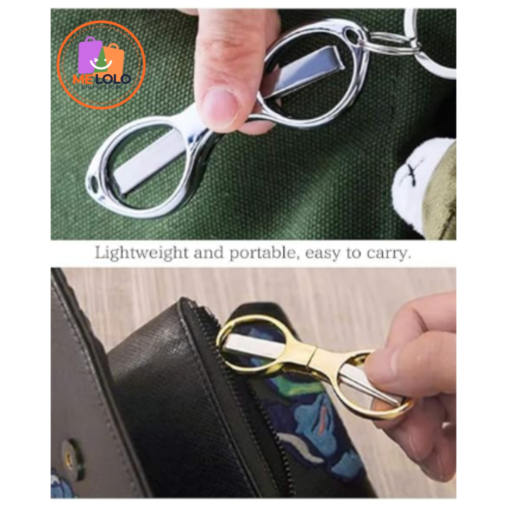 Tesourinha Dobrável Inox Afiada | Compacta e Portátil | Cabe no Bolso