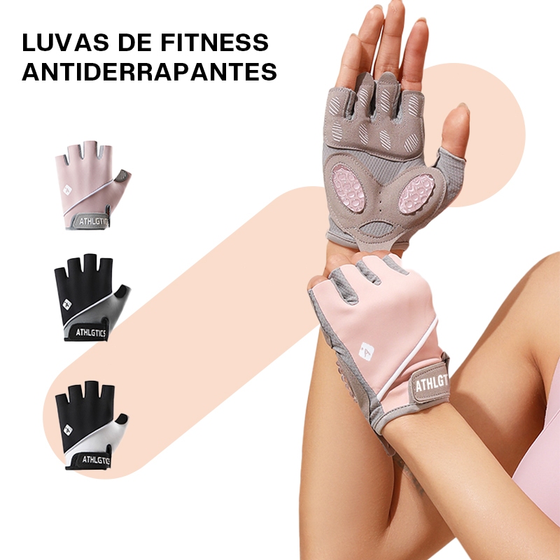 Liouty Luvas esportiva unissex de meio dedo academia Exercicios Com Munhequeira Fit Musculação ajuste