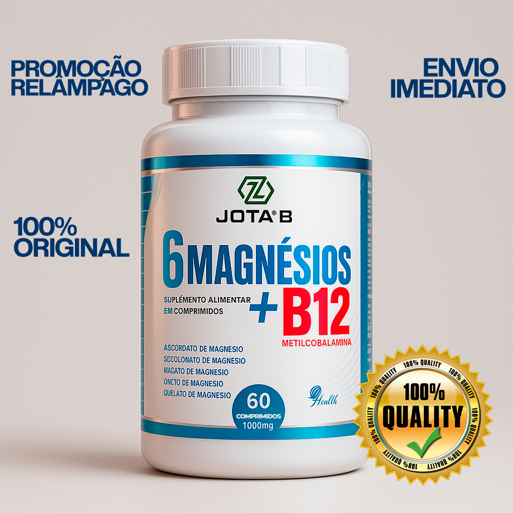 Mix poderoso de Magnésio 6 TIPOS DE MAGNÉSIO + B12 Metilcobalamina | 60 Comprimidos de 500mg em Oferta na Shopee