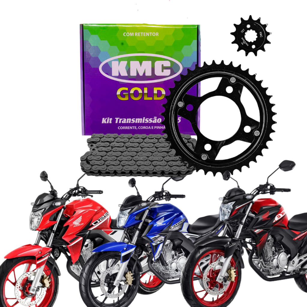 Kit relaçao Cb twister 250 com retentor 2016 2017 2018 2019 2020 2021 2022 kmc gold em Oferta na Shopee