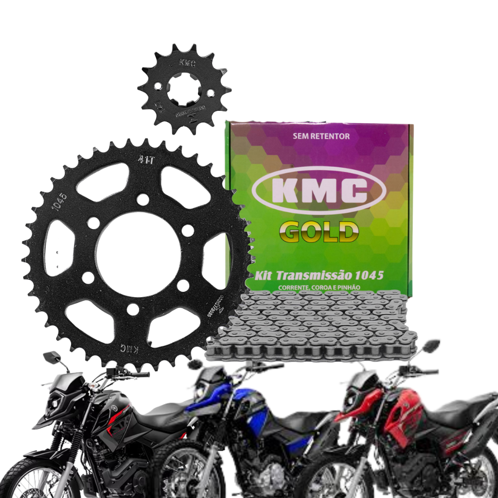 Kit relaçao Xtz crosser 150 2014 2016 2018 2020 2022 2023 2024 2025 kmc gold