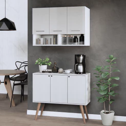 Cozinha Modulada Completa Compacta Cozinha Pequena Custo Beneficio - Móveis Bonatto