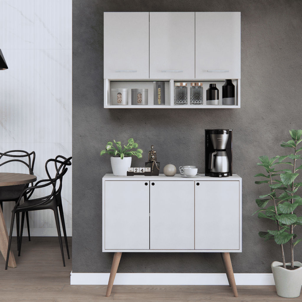 Cozinha Modulada Compacta 2 Peças Armário 3 Portas + Balcão QUEIMA DE ESTOQUE - Móveis Bonatto - Home & Living