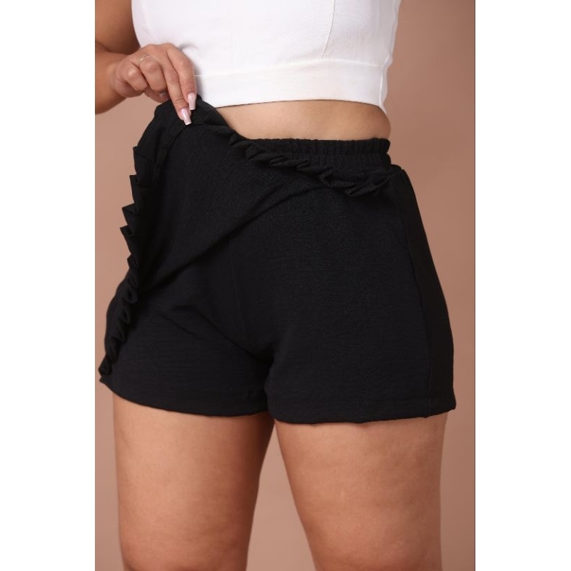 saia shots  não leva bolsos saia femenino  saia en tecido duna leve fácil de lavagem