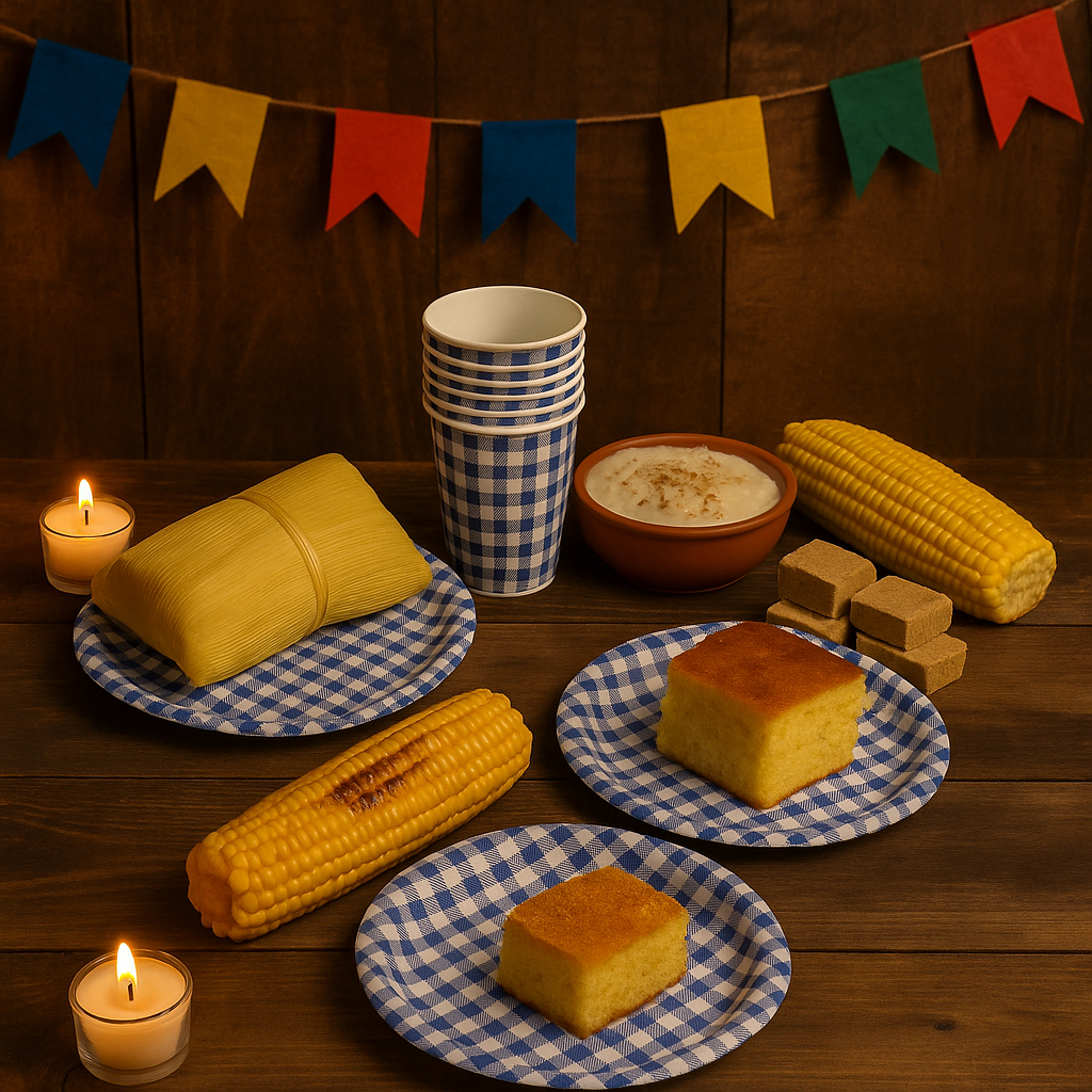 KIT AZUL XADREZ 20 PRATOS+20 COPOS DE PAPEL DESCARTÁVEL  ( SILVER FESTAS ) FESTA JUNINA 2025 em Oferta na Shopee