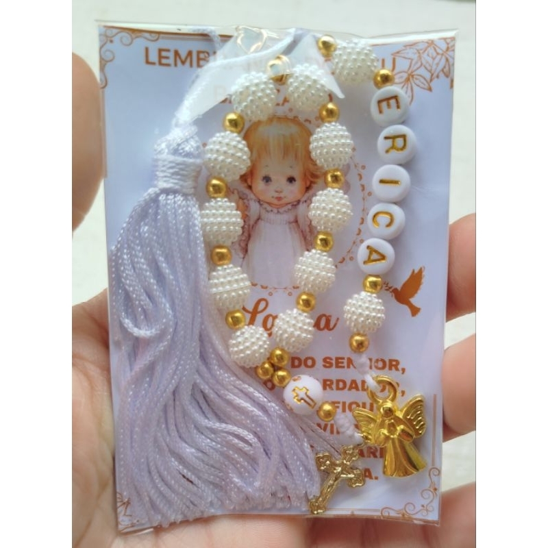 lembrancinha personalizada para batizado, primeira eucaristia, crisma... kit 60 unidades lembrancinha personalizada
