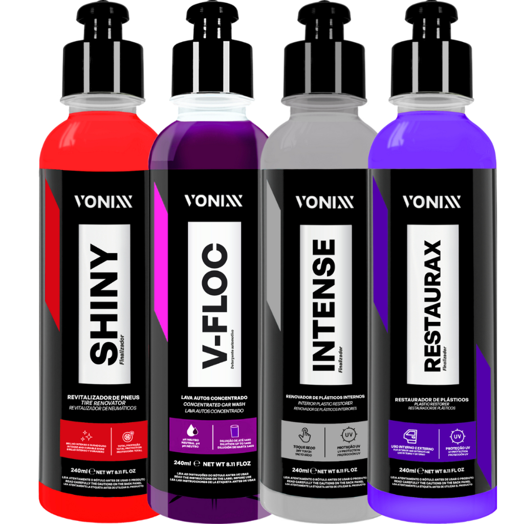 Kit Produtos Vonixx 240ml V-Floc Shiny Restaurax Intense em Oferta na Shopee