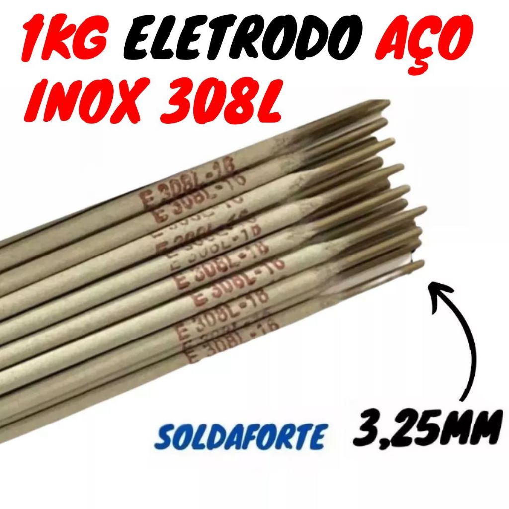 Eletrodo De Aço Inox 308 (3,25mm) Pacote 1kg - Soldaforte