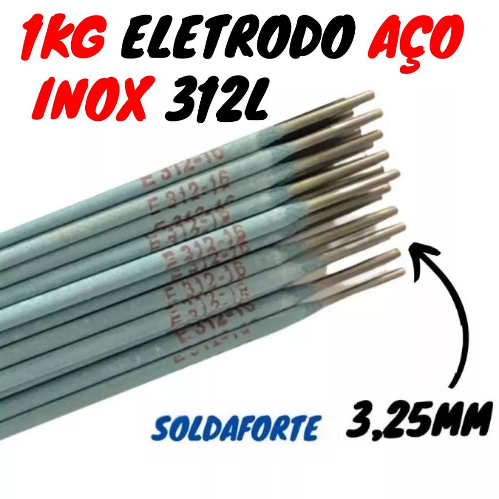 Eletrodo De Aço Inox 312 (3,25mm) Pacote 1kg - Soldaforte