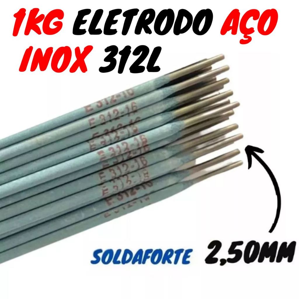 Eletrodo De Aço Inox 312 (2,50mm) Pacote 1kg - Soldaforte