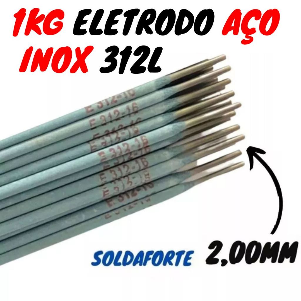 Eletrodo De Aço Inox 312 (2,00mm) Pacote 1kg - Soldaforte