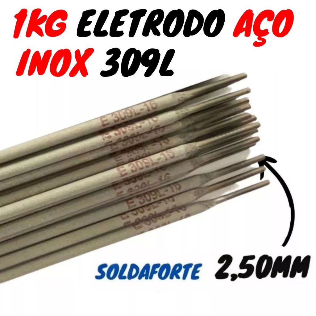 Eletrodo De Aço Inox 309 (2,50mm) Pacote 1kg - Soldaforte