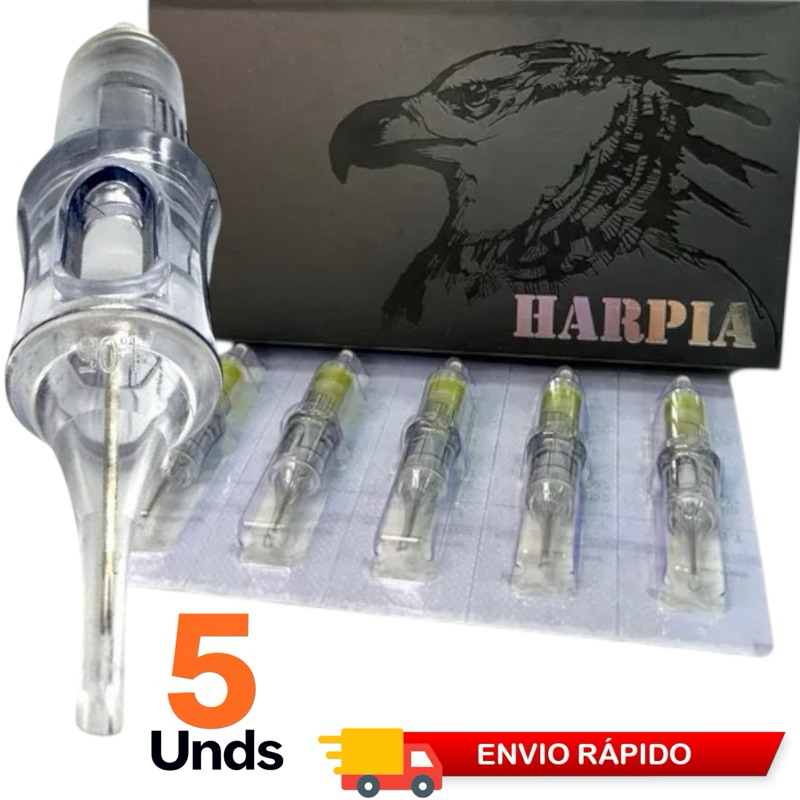 cartucho Tattoo Harpia 5 unds Tatuagem micro pigmentação capilar MMP traço pintura RL RS RM MG universal pen tattoo