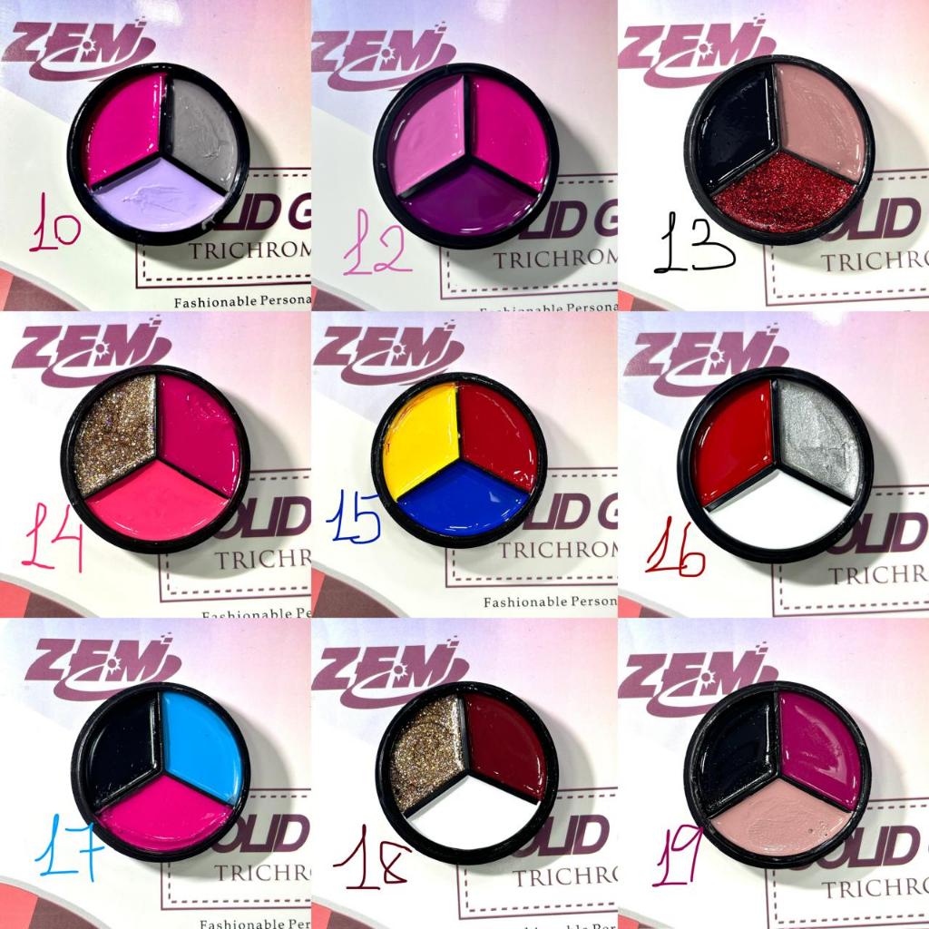 PALETA 3 EM 1 Esmalte Gel Solido Gelatina Unhas Nail Art Gel Paint em Oferta na Shopee