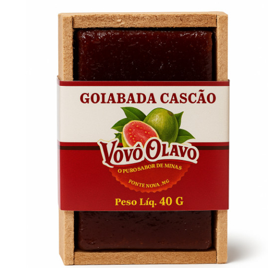 Goiabada Cremosa Vovô Olavo – 40g | Caixinha de Madeira para Presente