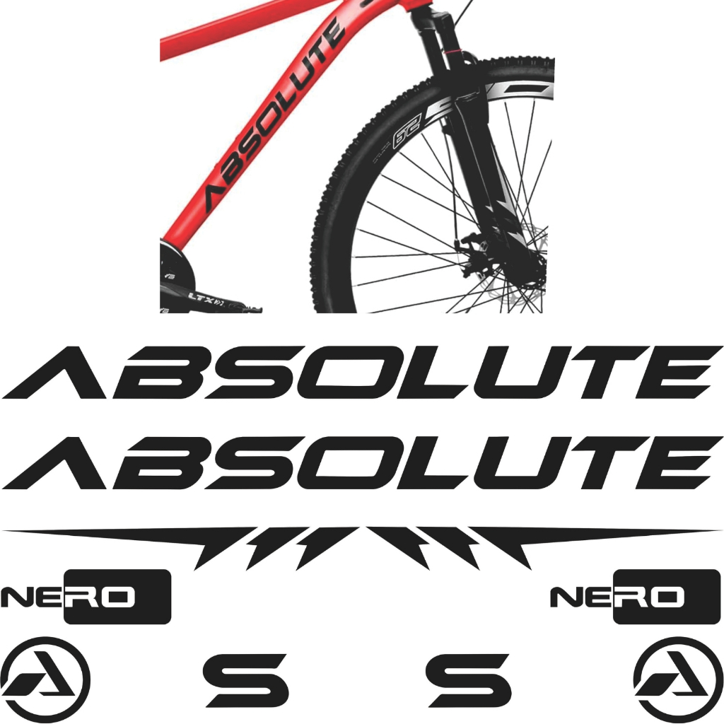 kit de Adesivos ABSOLUTE para mountain Bike Adulto PRETO