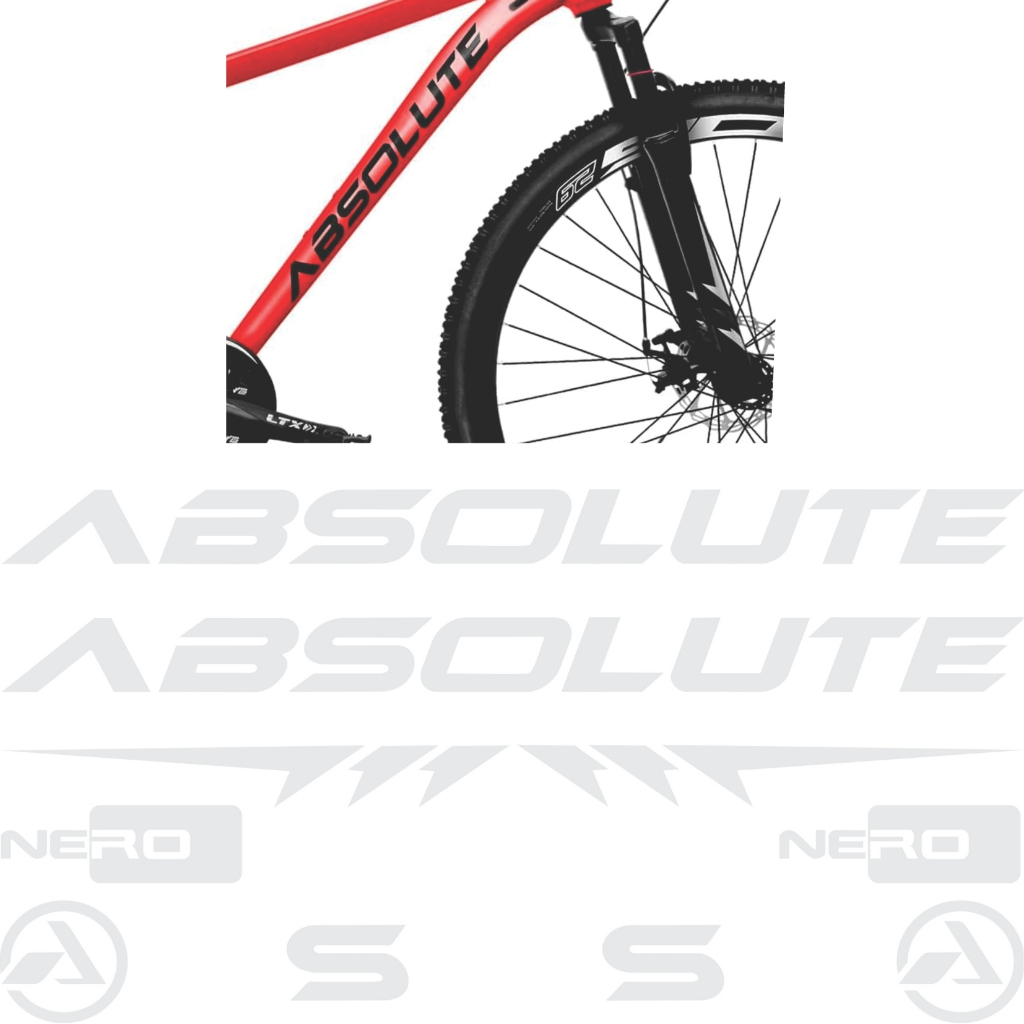 kit de Adesivos ABSOLUTE para mountain Bike Adulto BRANCO