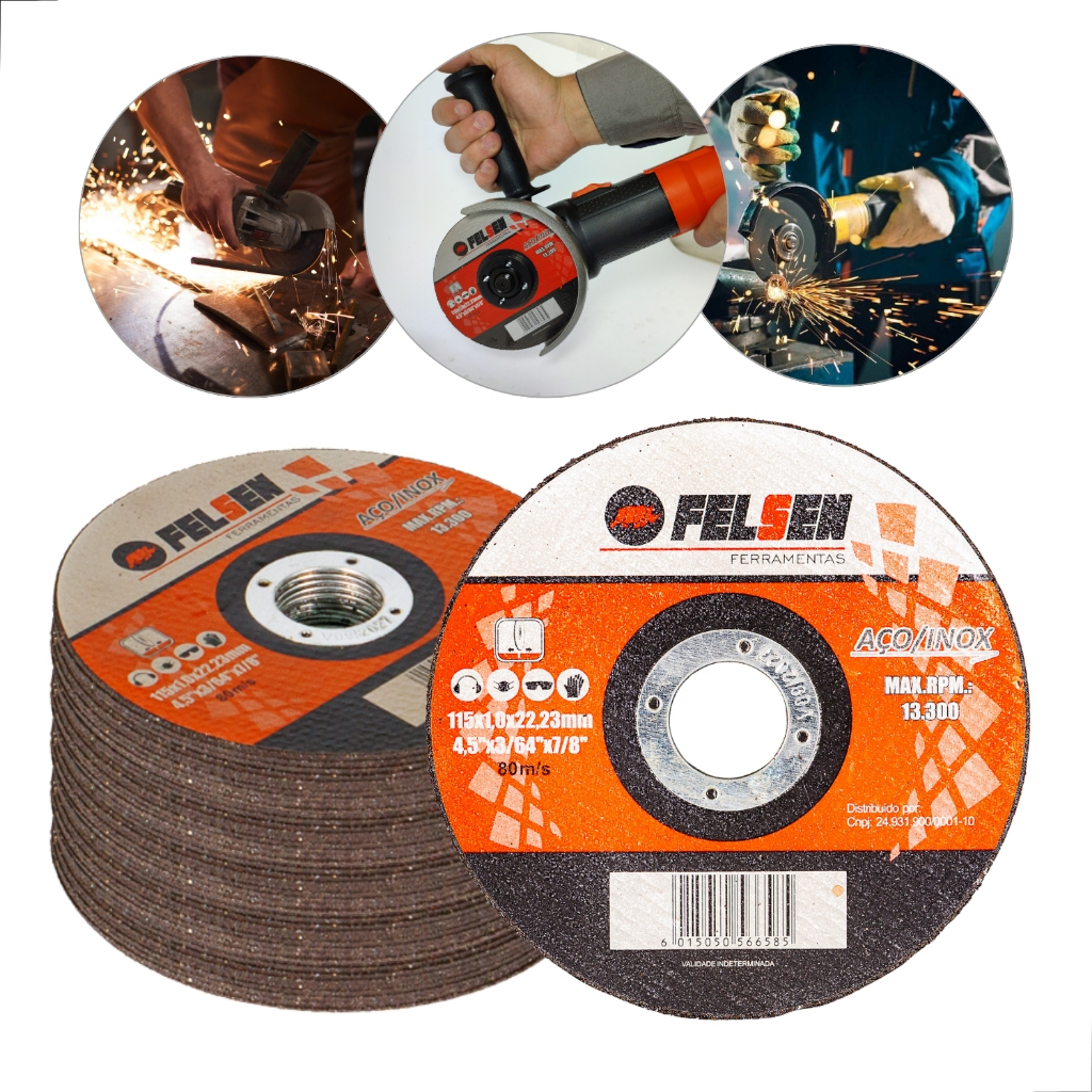 Disco De Corte Fino Inox ferro aço 4.1/2 X 1,0 Esmerilhadeira 100 Pçs o melhor em Oferta na Shopee