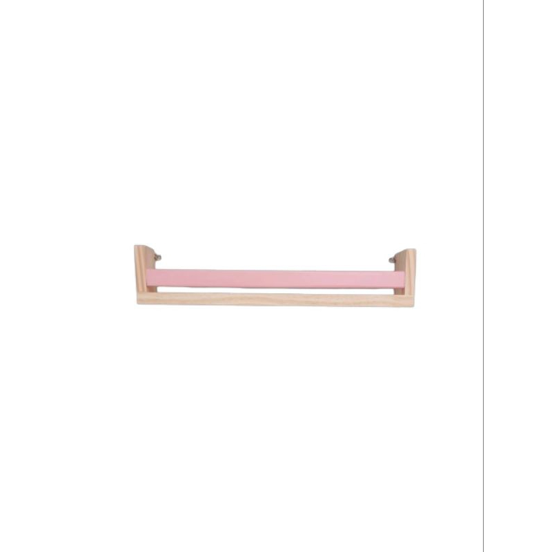 Prateleira de Madeira Infantil com Barra ROSA – Organização com Charme! em Oferta na Shopee
