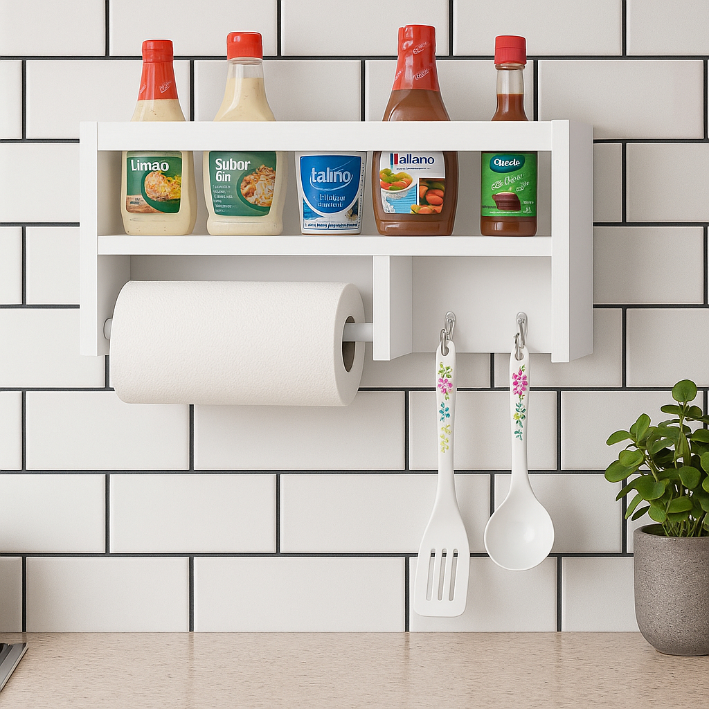 Porta Tempero Mdf 45cm Porta Condimento Cabideiro Com Gancho sinanue
