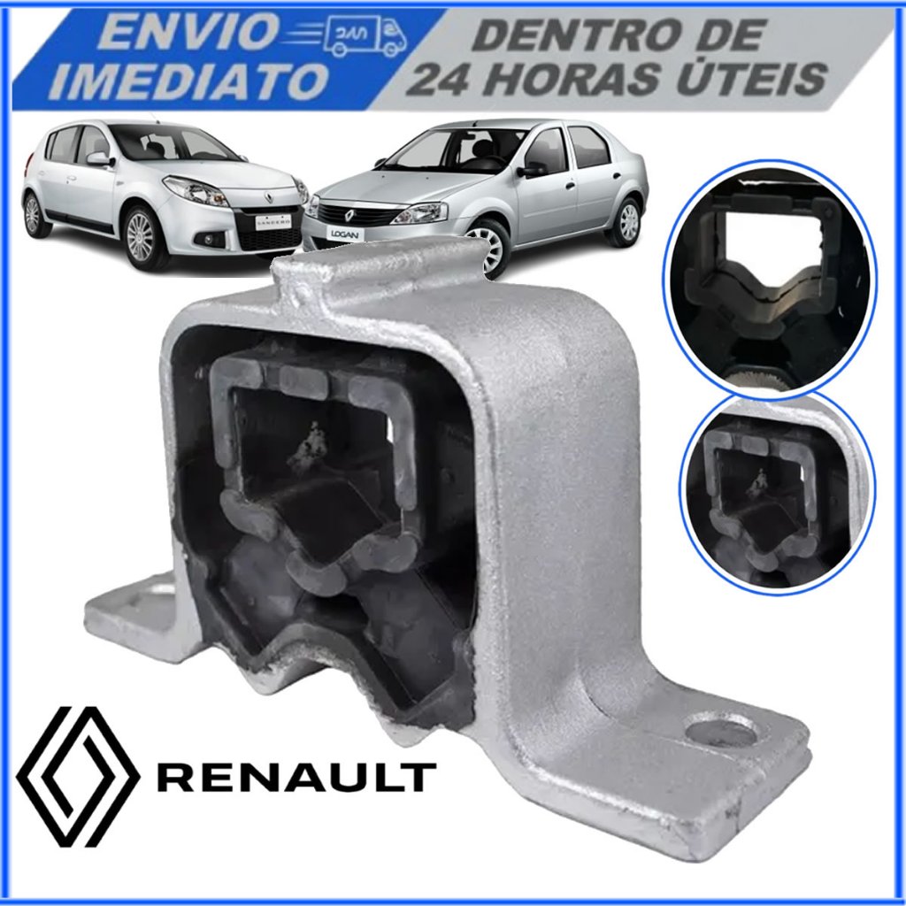 Coxim Dianteiro Motor Renault Logan Sandero 1.0 16V 2007 a 2013 – 6001550551 em Oferta na Shopee