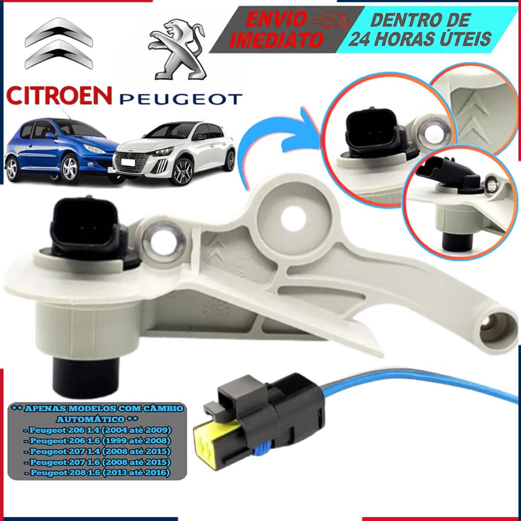 Sensor de Rotação Original Peugeot 207 1.4 1.6 Automático c/ Chicote – Câmbio AL4
