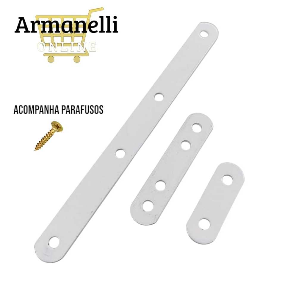 10 X Kit Suporte Chapa União Reta Junção De Aço 47/72/150mm - Acompanha Parafusos para Instalação em Oferta na Shopee