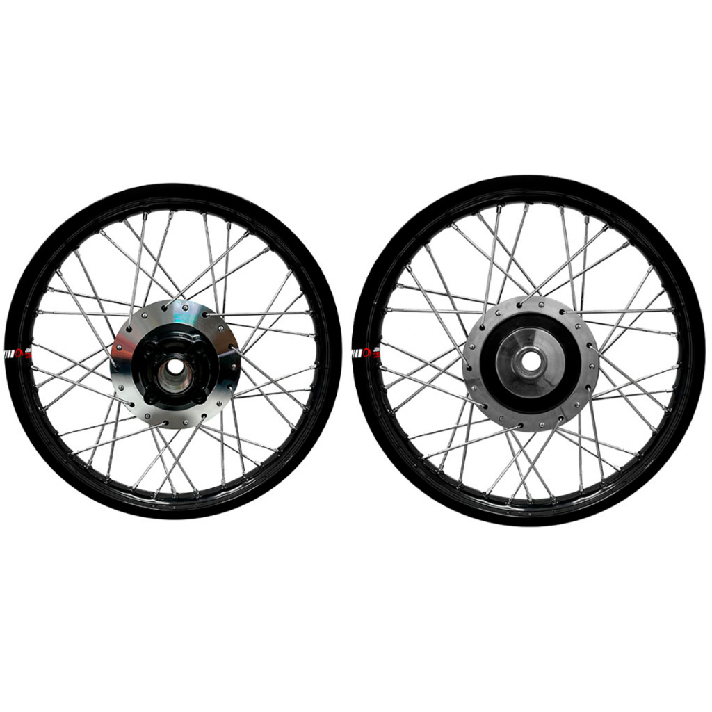 Par Roda Jante Alumínio Viper VPR Preto Fan 125 09/18 Diamantado Disco Tambor Raios 4mm Cromados