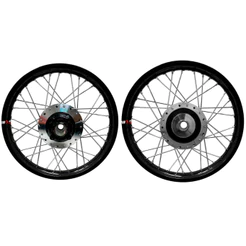 Par Roda Jante Alumínio Viper VPR Preto Fan 125 09/18 Diamantado Disco Tambor Raios 4mm Cromados