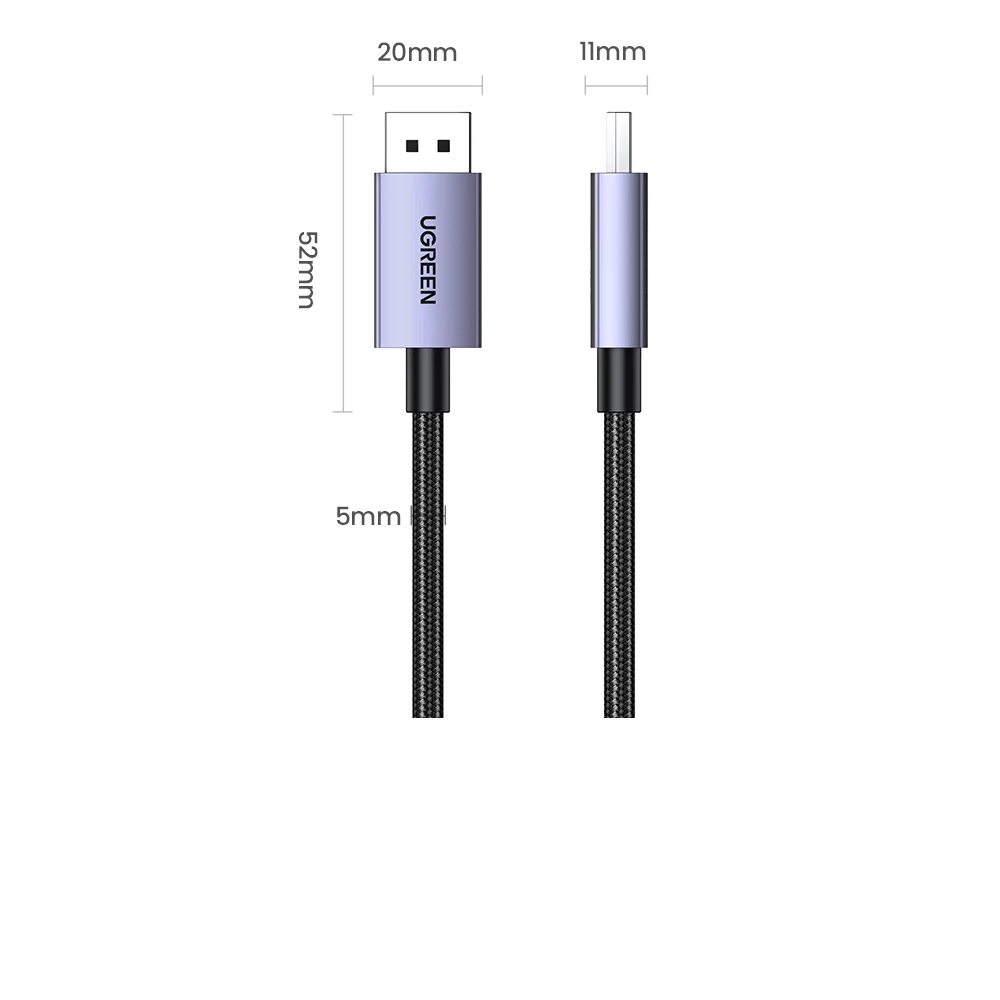 UGREEN-DISPLAYPORT CABO PARA XIAOMI TV BOX PC LAPTOP MONITOR GAME, DP CABLE DISP