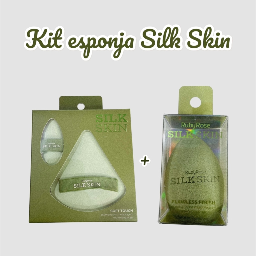 Kit 3 Esponjas Faciais Para Maquiagem Soft Touch + Flawless Finish Silk Skin Ruby Rose