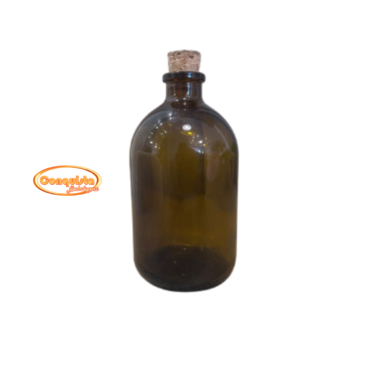 Frasco de Vidro Penicilina Âmbar 100ml C/Rolha  - 15 PEÇAS