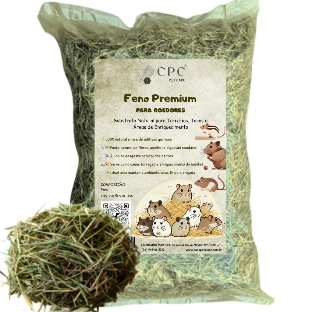 Feno Premium Para Terrario e Roedores CPC Pet Care em Oferta na Shopee