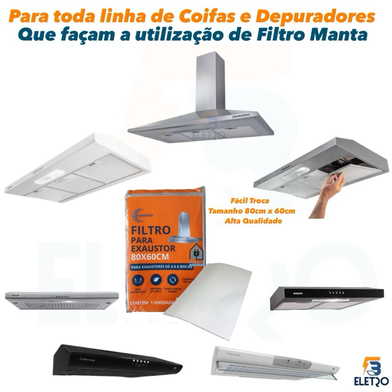 Filtro Manta Gordura Sugar 60cm x 80cm para Coifas e Exaustores universal
