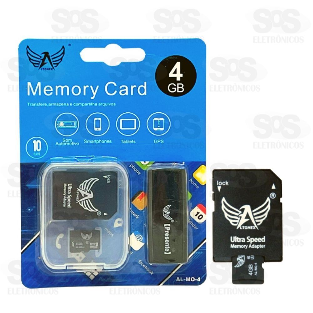 Cartão de Memória Micro SD 4GB – Altomex AL-MO-4 - Oriente em Oferta na Shopee