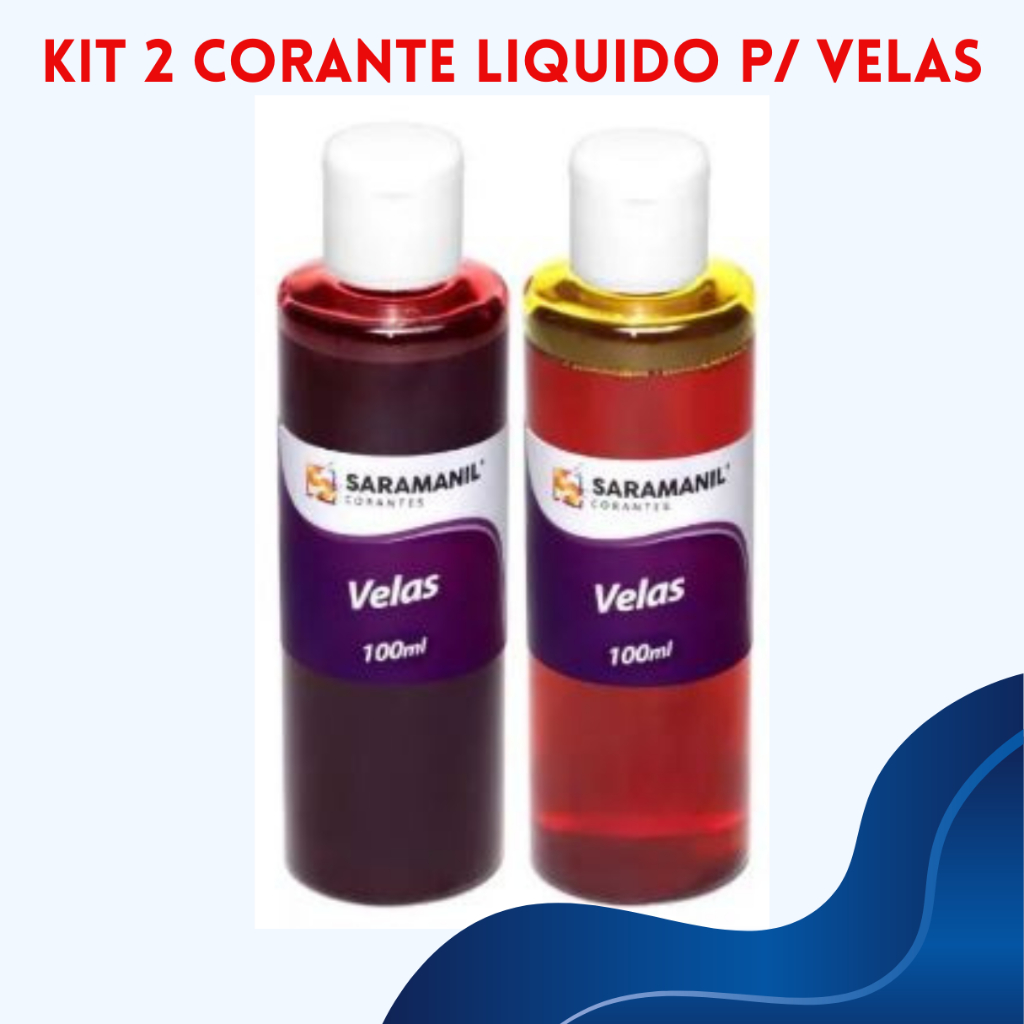 Kit 2 corante liquido para velas Saramanil 100 ml l anilina liquida p/ velas - 100 ml