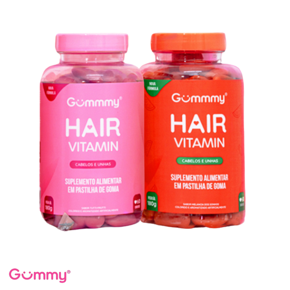 Kit 2 Gummy Hair Vitamin Tutti Frutti + Melancia