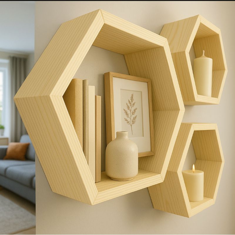 Prateleira Suspensa Nicho Colmeia Decorativa Salas e Quintal em Oferta na Shopee