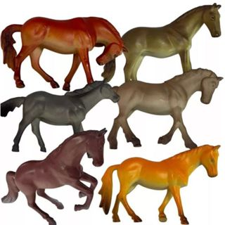 KIT COM 6 CAVALOS 16CM CADA BRINQUEDO DE BORRACHA em Oferta na Shopee