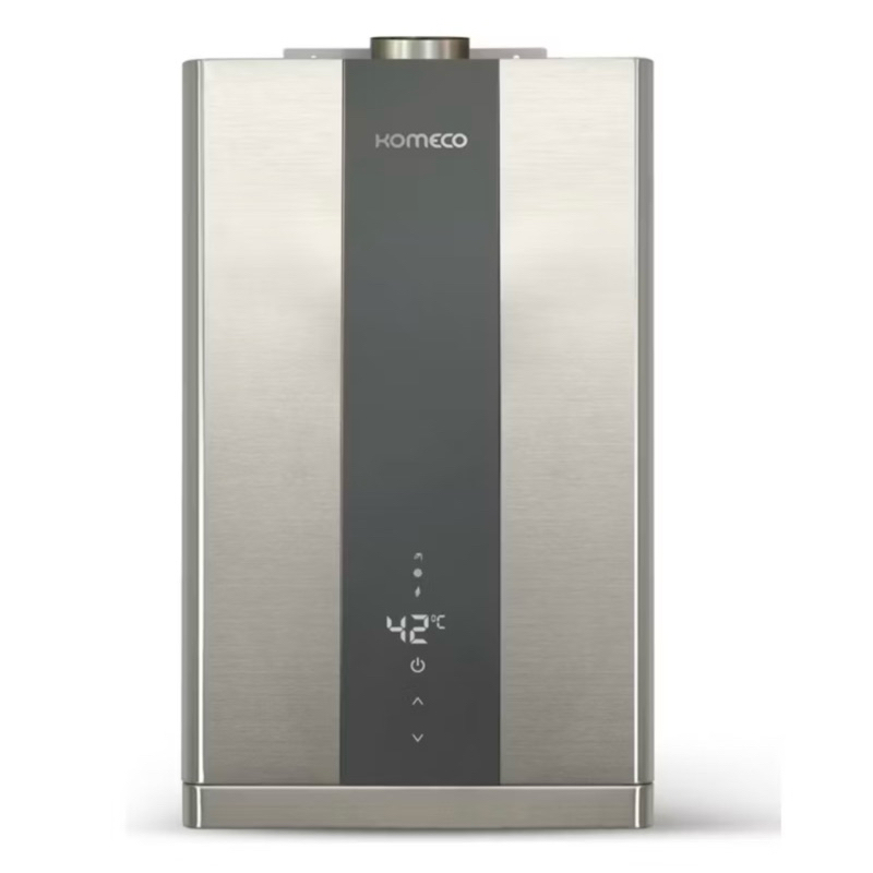 Aquecedor de Água A Gás Komeco 09 litros Digital GN INOX. ( GÁS NATURAL )