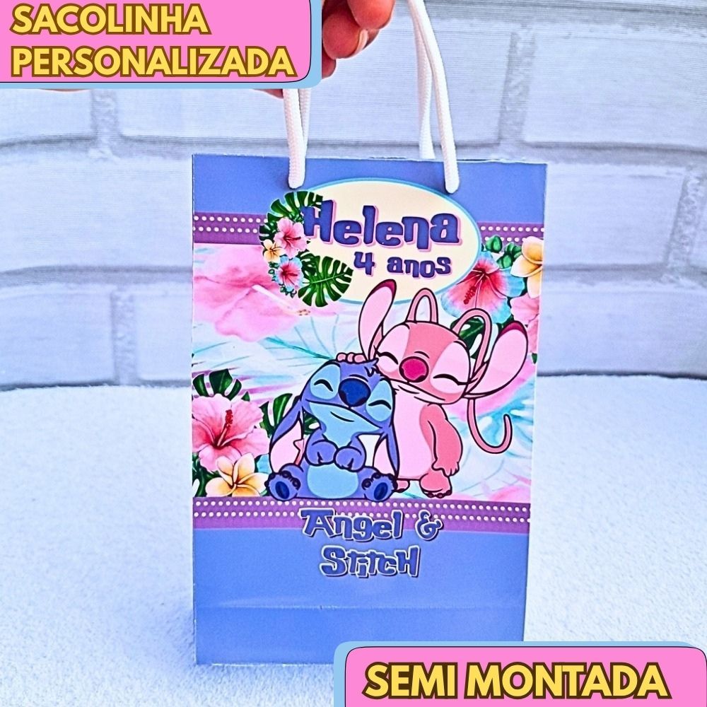 20 Sacolinha Personalizada STITCH - JÁ VAI MONTADA lembrancinha aniversário