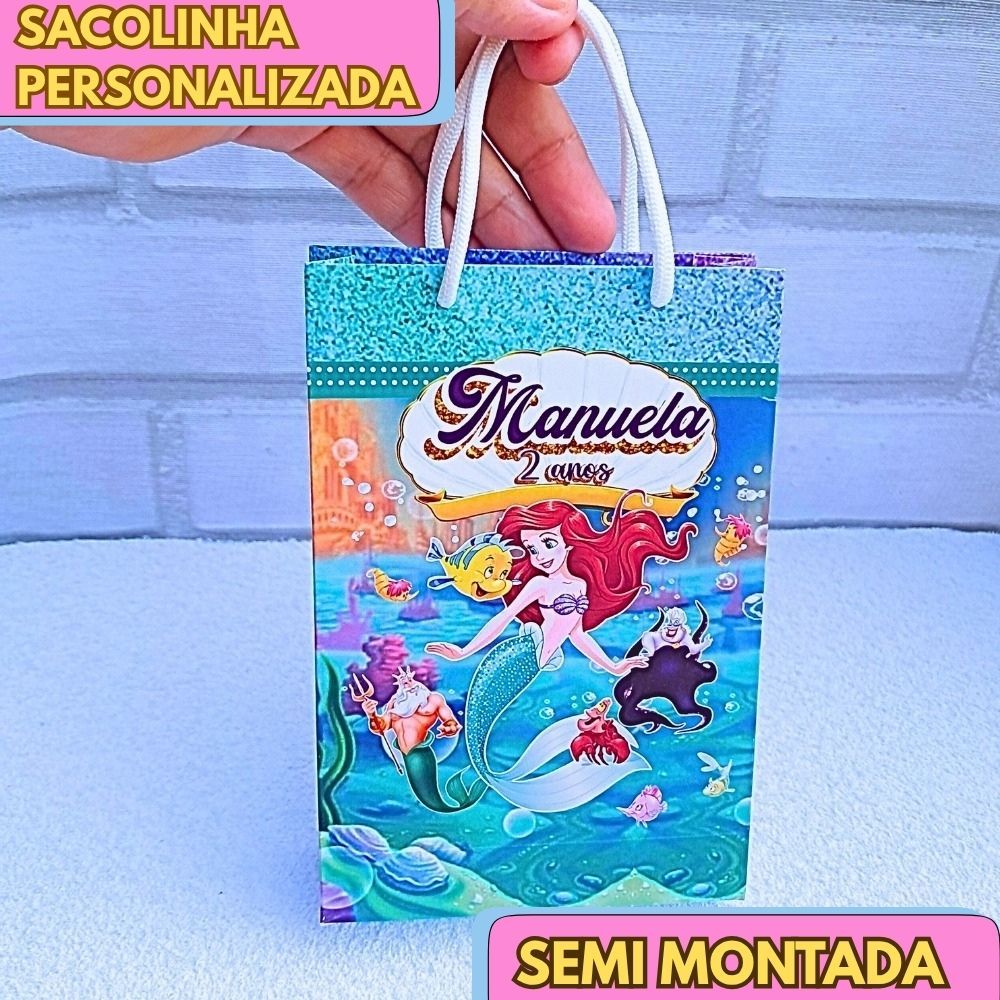 20 Sacolinha Personalizada ARIEL - JÁ VAI MONTADA lembrancinha aniversário