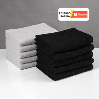 Kit 10 Toalhas Rosto Salão Beleza Barbearia Manicure Algodão Uso Profissional Resistente Lavagens em Oferta na Shopee