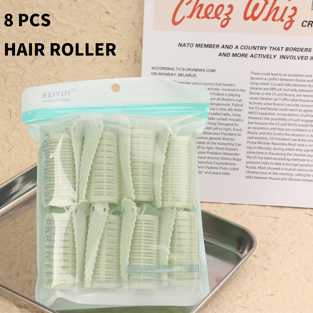 Kit 6/8 Bobs  Cabelo Velcro Modeladores + 6/8 Prendedores, DIY Styling Tools tamanho  Grandes 6.2x4cm/Medios 6.2*3.2cm