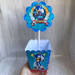 Centros de mesa Cachepot SONIC Gamer personalizados /Lembrancinhas para festa Infantil  Pegue e monte em Oferta na Shopee